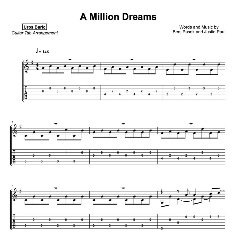 A Million Dreams From The Greatest Showman Baros Records